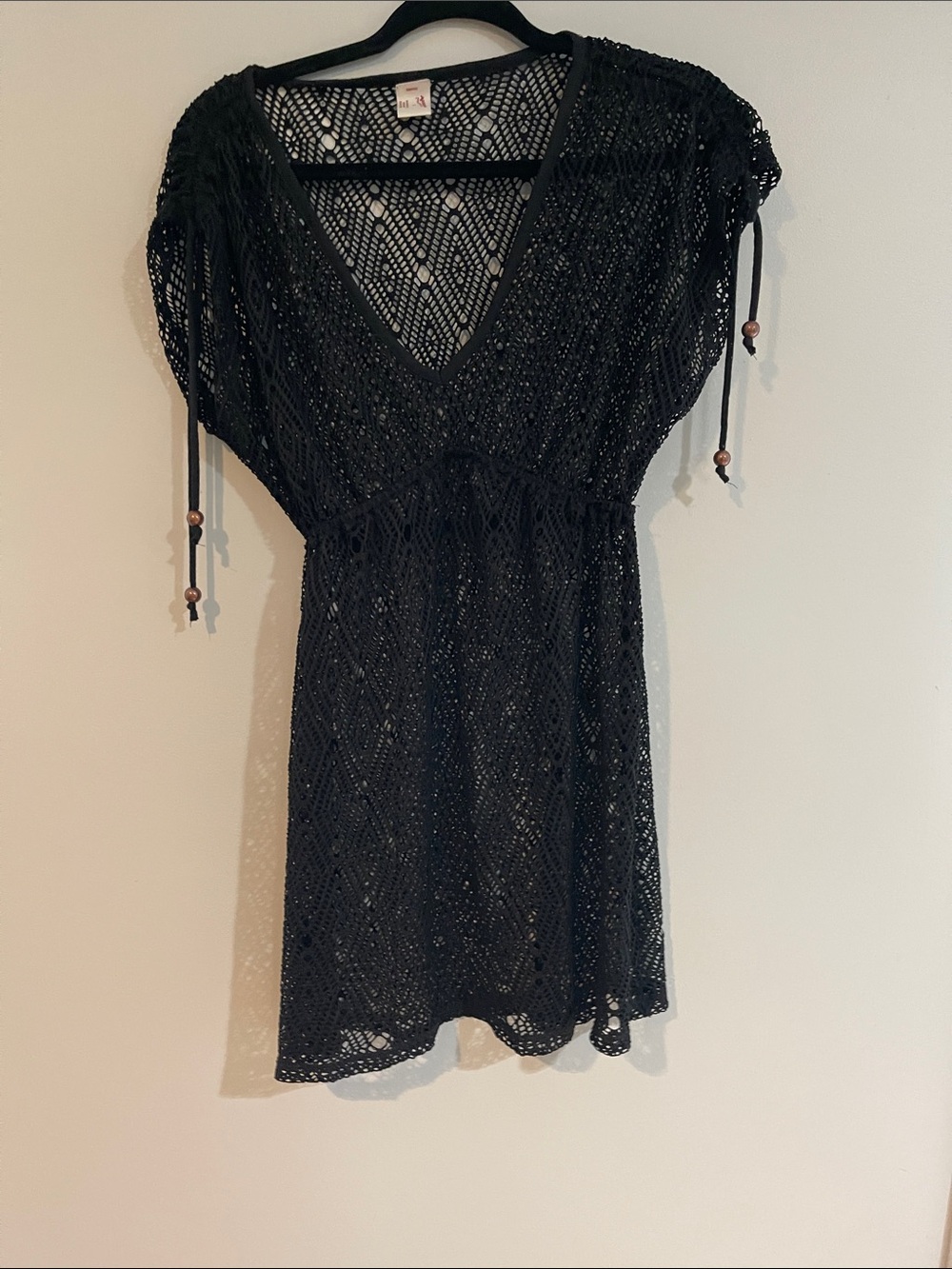 Arizona Jean Company Black Crochet Swim Coverup